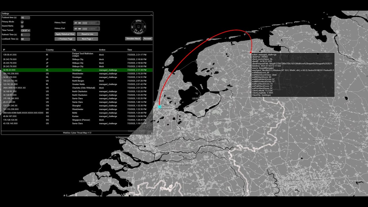 WebSec Cyber Threat Map – Free Invite & Demo 🔐