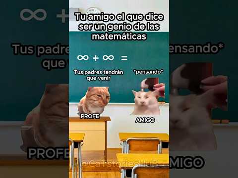 Tu amigo el que dice ser un genio de las matemáticas #memegatos #funny #escuela #gatitos #cats
