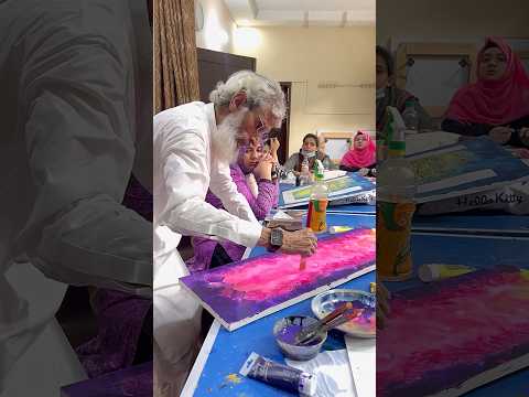 Arabic Calligraphy Painting Tutorial By Sir @mamjadalvi15 🧑🏻‍🎨❤️ #shorts