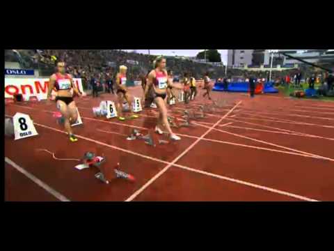 Ivet Lalova Wins Women 100m - 11.03 Oslo Diamond League 2013