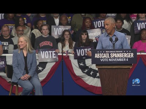 Former President Obama rallies with Spanberger in Norfolk