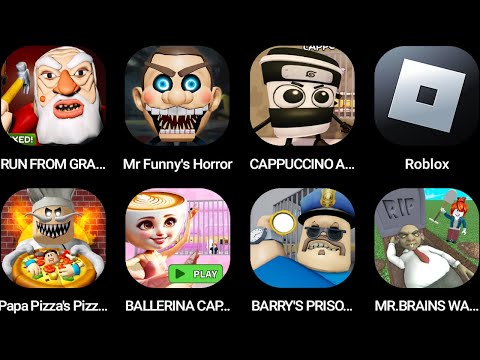 RUN FROM GRANDPA!,Mr Funny's ToyShop!,CAPUCHINO ASSASSINO'S,Roblox,Papa Pizza's Pizzeria!...