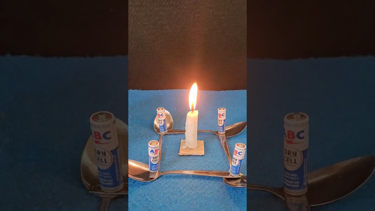 respect 😱🔥l Battery and candle experiment #experiment #tiktok #science