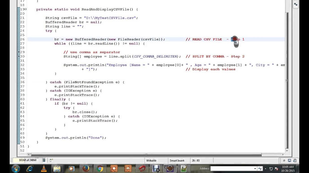 HOW TO READ CSV FILE USING JAVA  DEMO