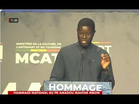 HOMMAGE NATIONAL AU PR AMADOU MAHTAR MBOW Discours du Président Diomaye Faye