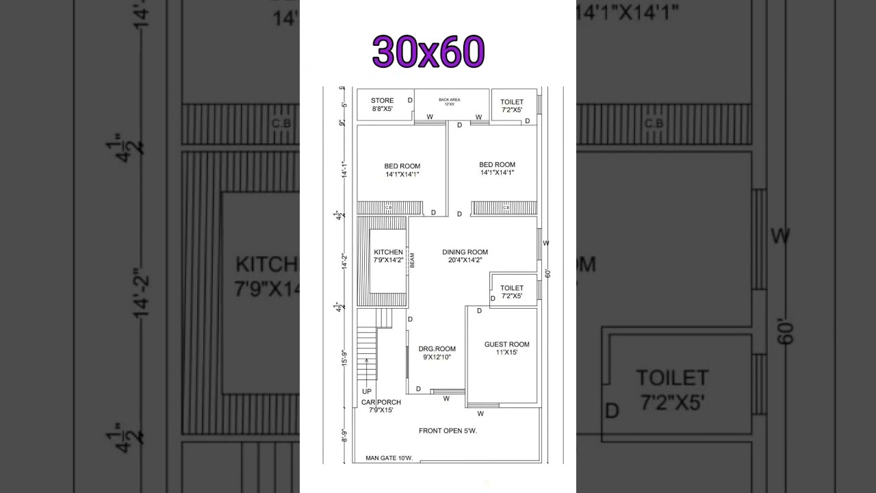 30x60 House Plan 🏡 for Your Dream Home