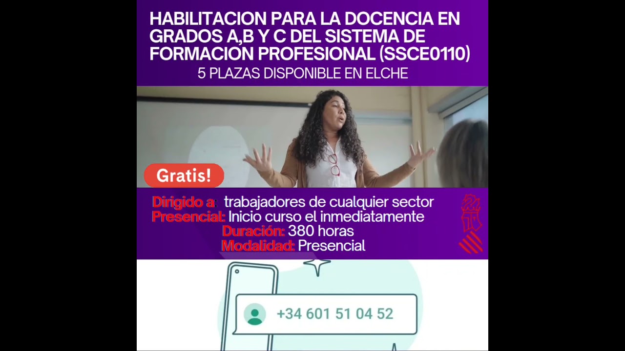 Subvención para Certificado de Profesionalidad Nivel 3 (SSCE0110)
