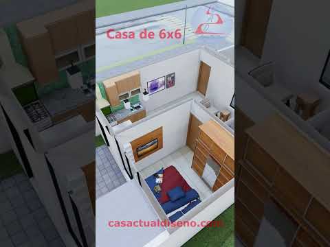 Planos de Casas Pequeñas de 6x6 metros #planosdecasas #casas #fachadamoderna