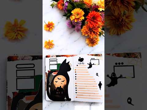 Black Cat Halloween Dutch Door Journaling Sread