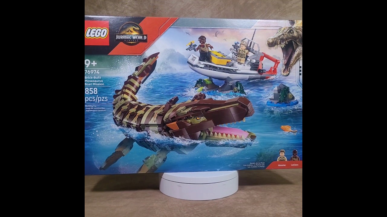 "LEGO Jurassic World Rebirth set: 76974 Brick-Built Mosasaurus Boat Mission" #shorts #lego #dinosaur