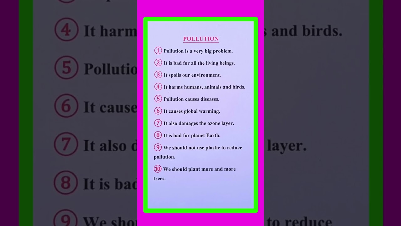 10 Lines on Pollution in English 🌍