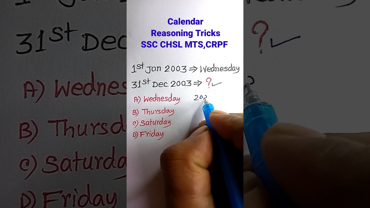 Master Calendar Shortcuts & Tricks for SSC CGL | Quick Reasoning Tips 📅
