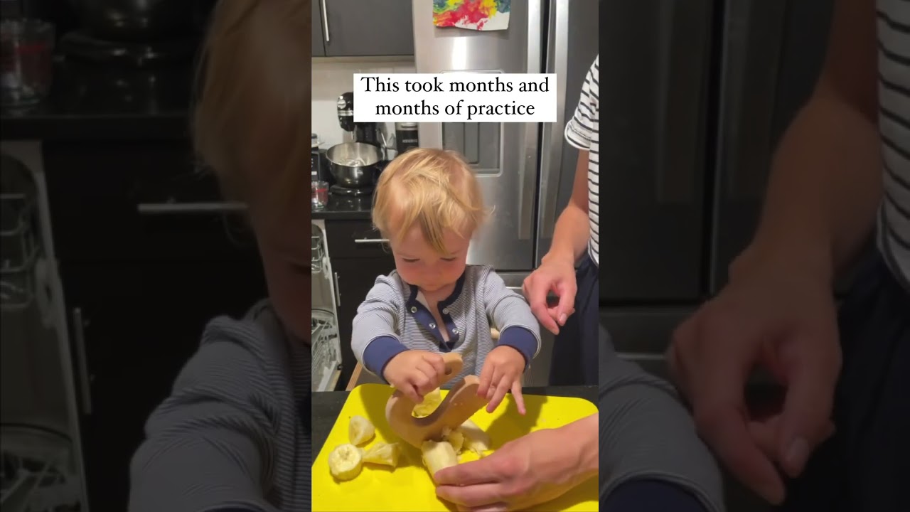 1-Year-Old Knife Skills Progression at Home π₯
