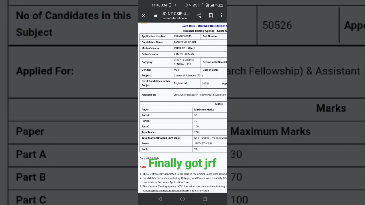 CSIR UGC NET 2023 Dec Result & JRF Selection 🎯