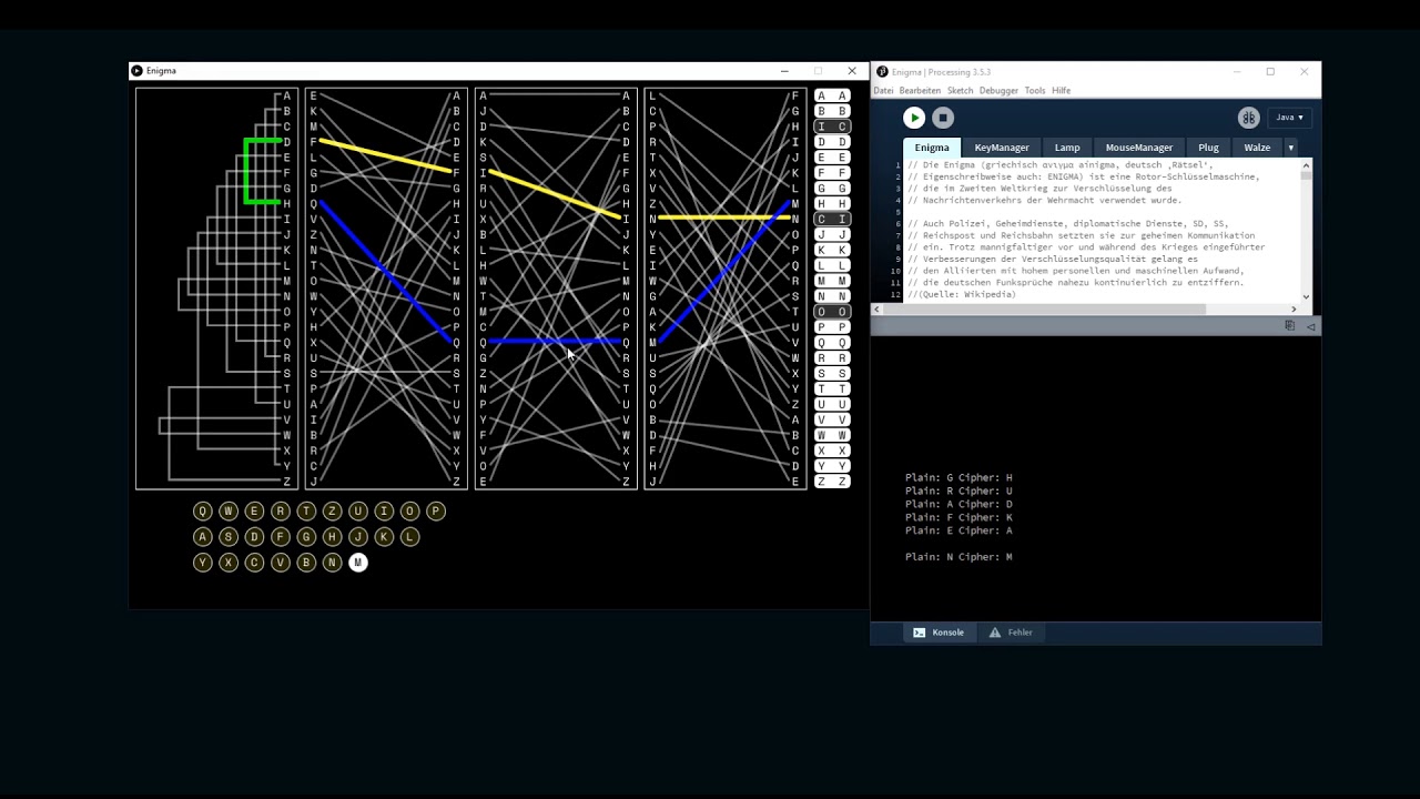 Modellierung der Enigma Rotor-Schlüsselmaschine