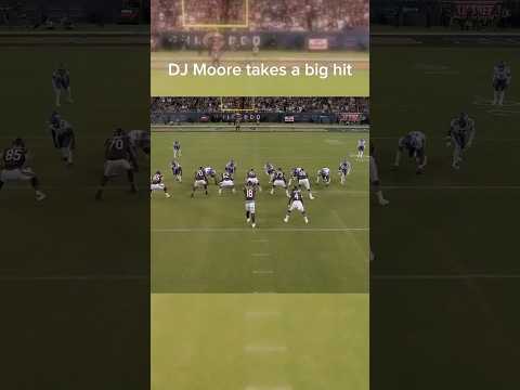 DJ Moore takes a big hit in the Monday night game #nfl #djmoore #bears  #chicagobears #shorts