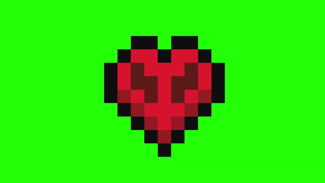 Hardcore Heart Minecraft Transition | Green Screen (4K)