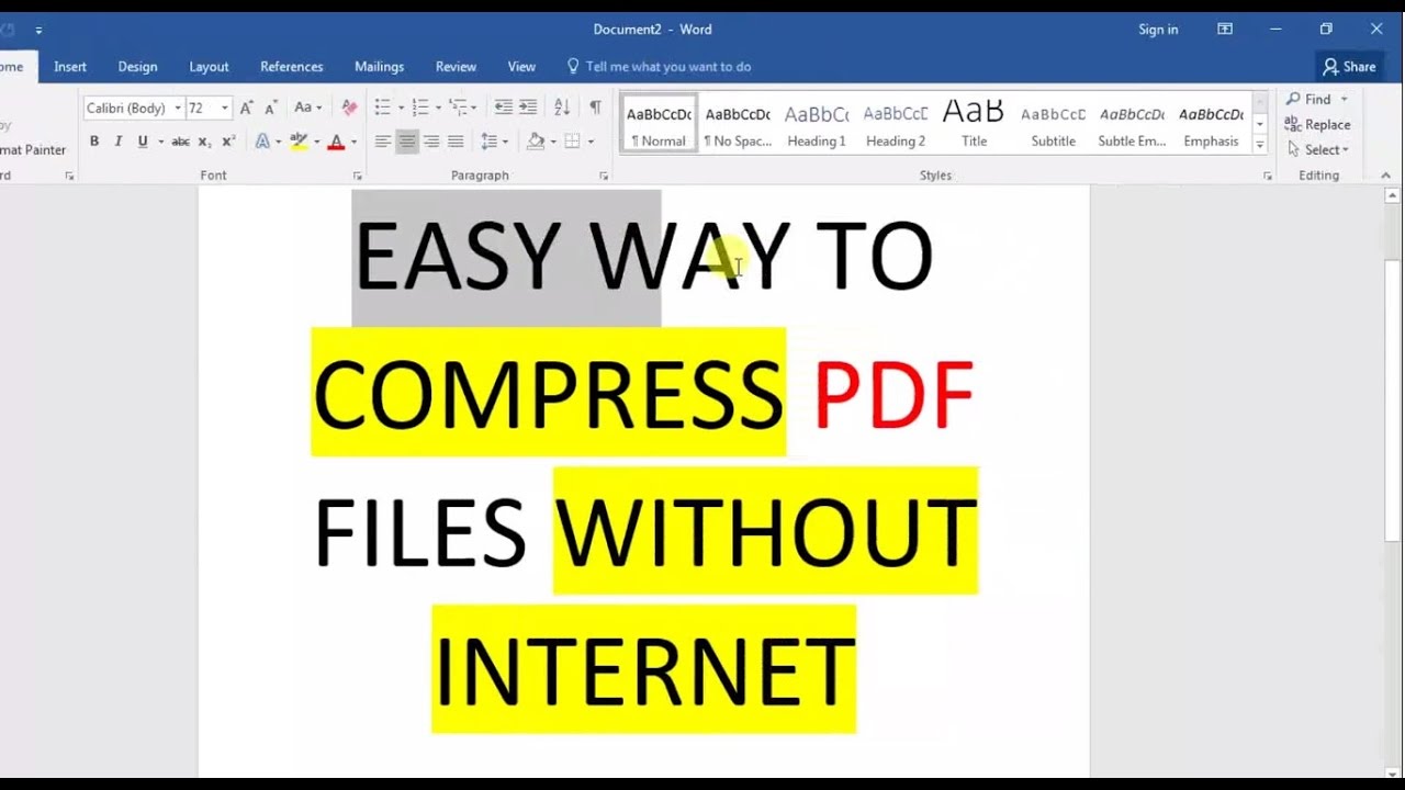 Effortless PDF Compression Without Internet Using MS Word 📄
