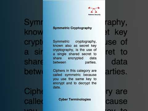CyberSecurity Definitions | Symmetric Cryptography