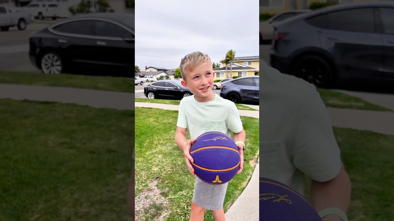 Levi does basketball trick shots!! π