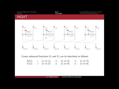 Cryptanalysis 7.2: Impossible Differentials for HIGHT Block Cipher