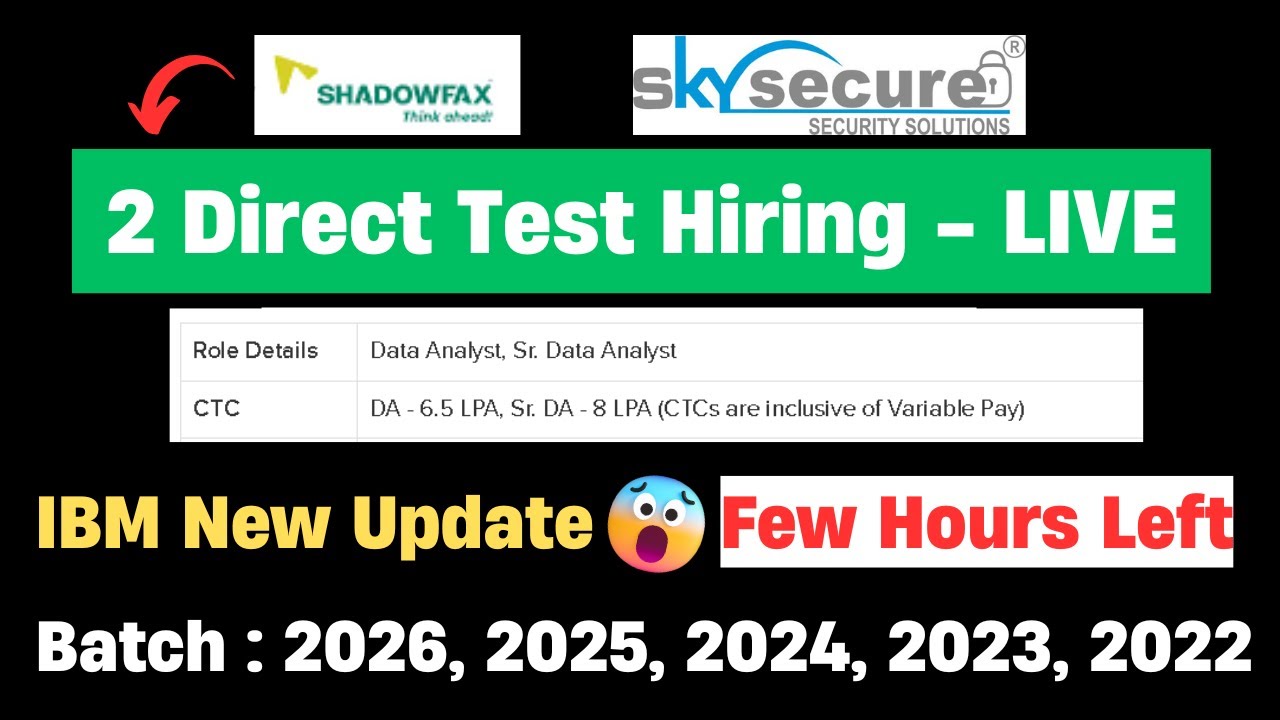 IBM & HCLTech 2024-2026 Off-Campus Hiring Drive 🔥