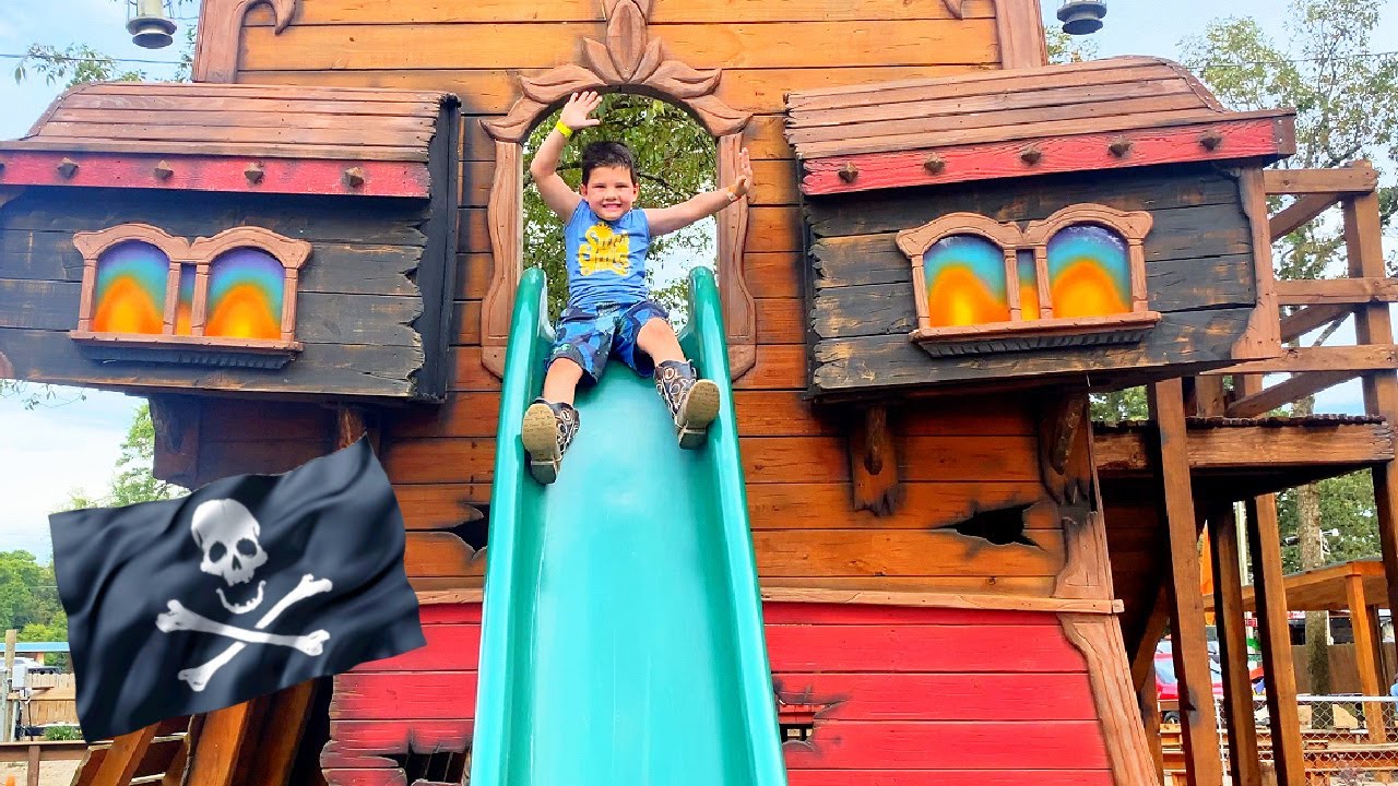 Caleb's Pirate Island Adventure! Pretend Play on the Best Playground Park ⚓️