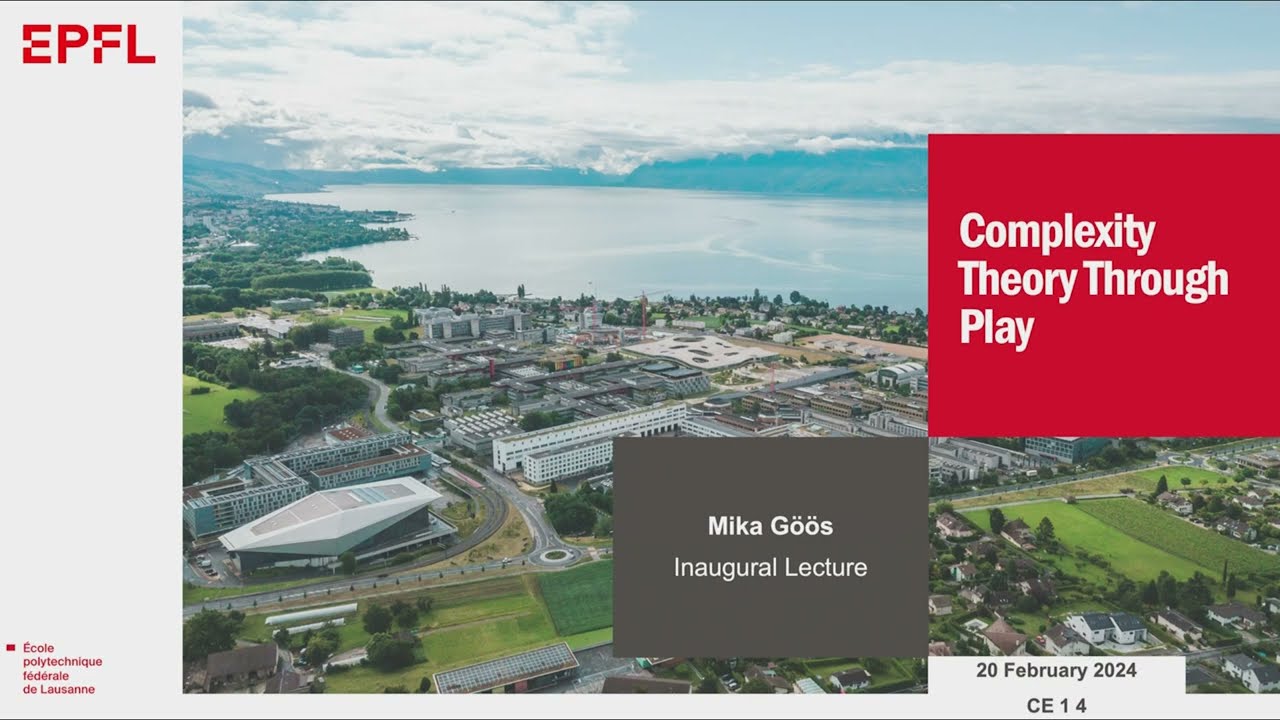 Unlocking Complexity Theory Through Play 🎮 – Prof. Mika Göös's Inaugural Lecture