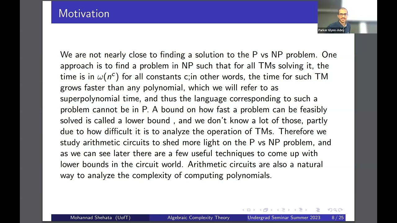 Unlocking the P vs NP Puzzle: Algebraic Complexity Theory Seminar 🧠