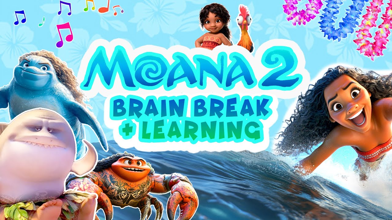 Moana 2 Brain Break: Fun Learning Games & Dance 🎶