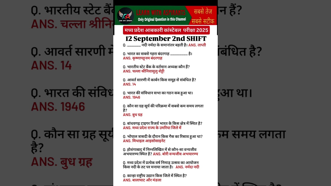 MP आबकारी आरक्षक 2025 परीक्षा विश्लेषण: 12 सितंबर पहली शिफ्ट का विस्तृत समीक्षा 📝