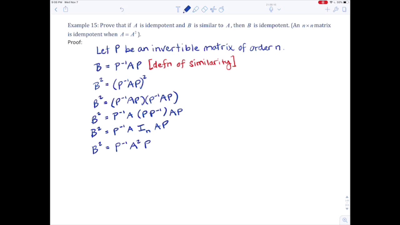 Linear Algebra Proof: Similar & Idempotent Matrices