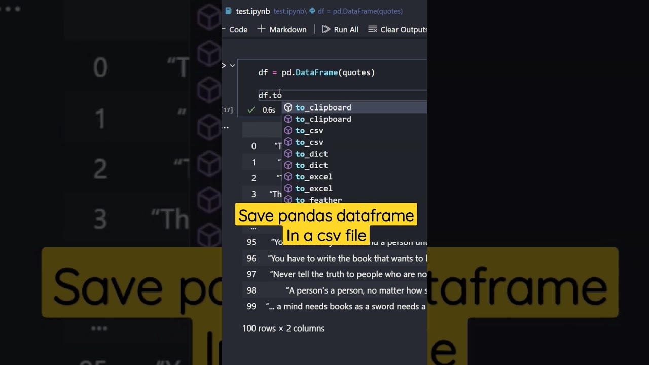 Save pandas DataFrame to CSV in Python π