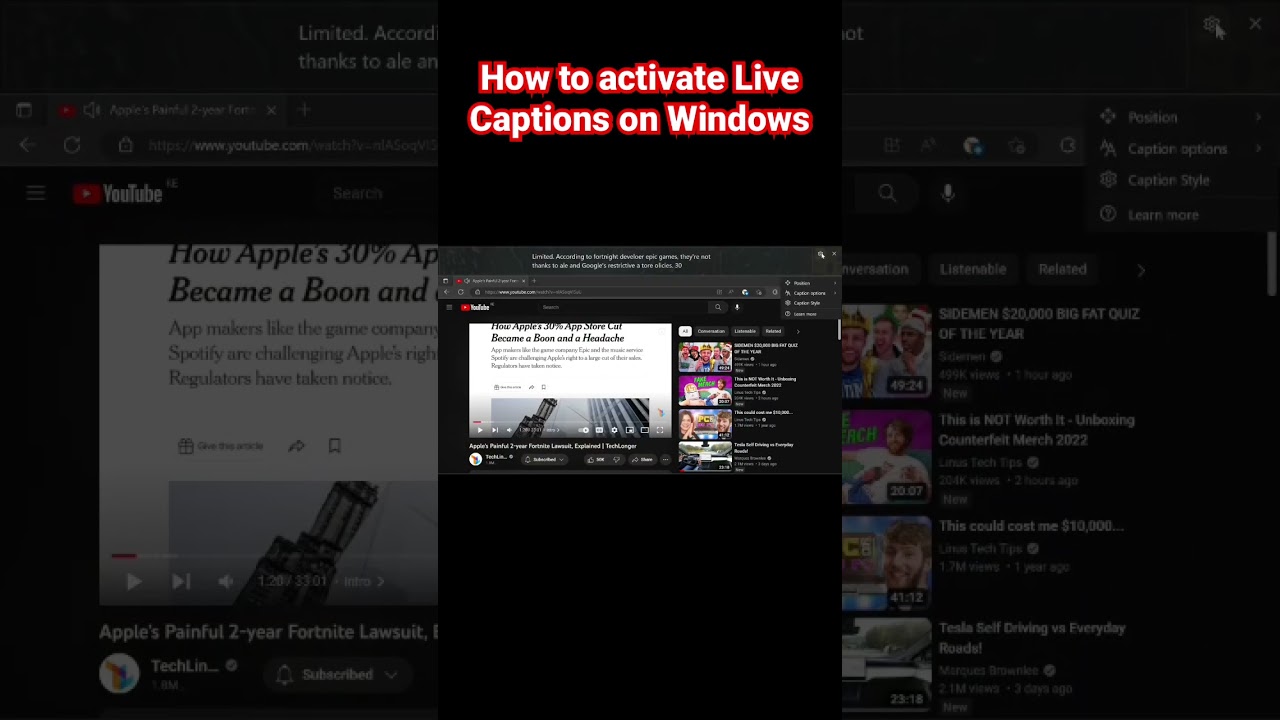 Activate Live Captions on Windows 🖥️