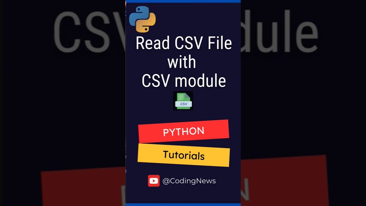 Read CSV file with CSV module in Python | Read CSV | Python for Beginners