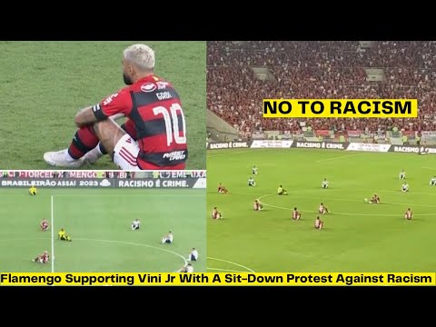 🥰 Flamengo Supported Vinicius Jr With A Sit-Down Protest Against Racism.