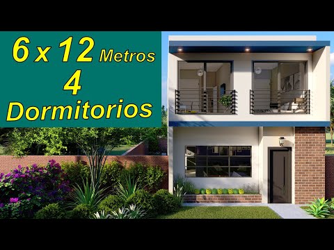 Plano de Casa de 6 x 12 metros | 2 Plantas | Planos de Casas Pequeñas 🏡