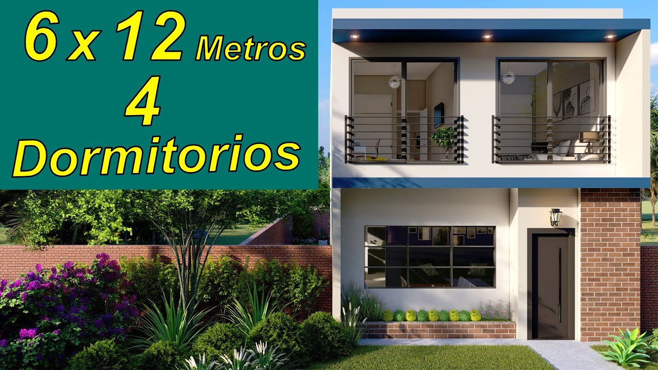 Plano de Casa de 6 x 12 metros | 2 Plantas | Planos de Casas Pequeñas 🏡