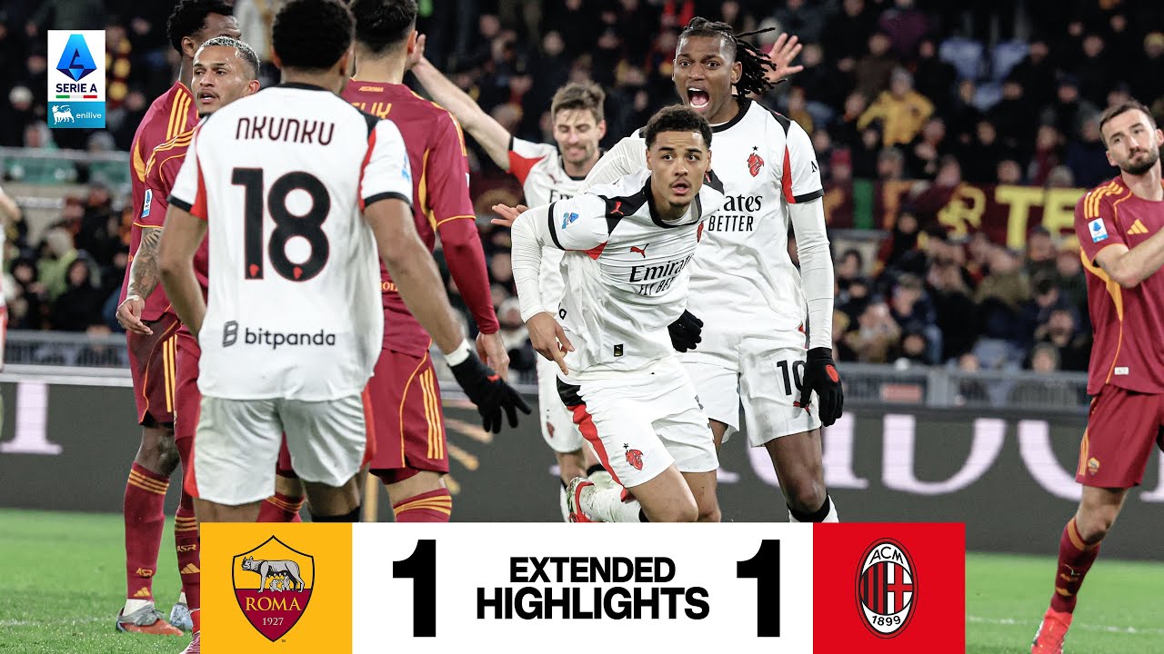 De Winter's First Goal for Milan | Roma 1-1 Serie A 2025/26