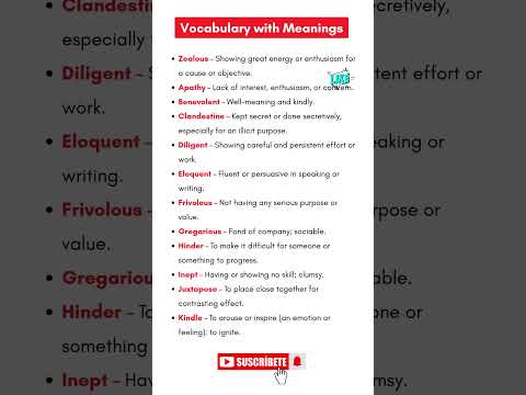 Master English Vocabulary | 100+ Words with Meanings, Examples & Usage Improve Your Language Skills