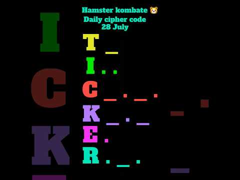 Hamster kombate daily cipher code 28 July | daily cipher code| #hamsterkombat