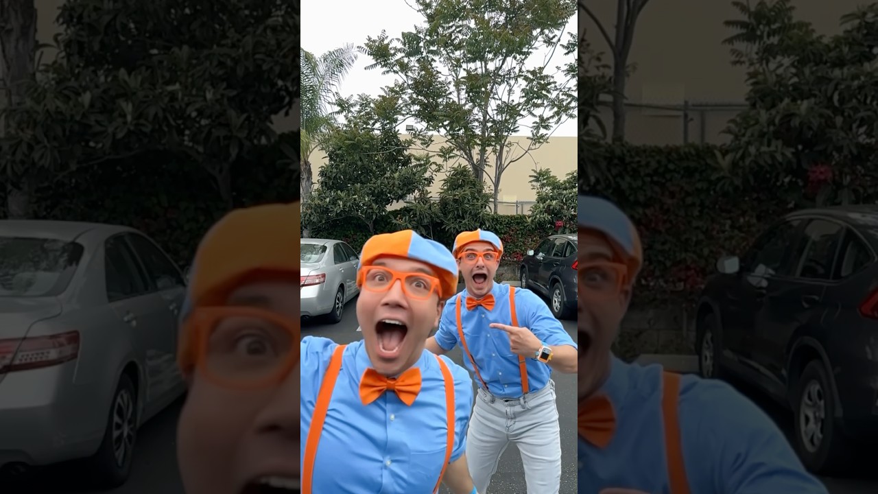 Blippi MEETS Blippi!? How many Blippis do you see? #blippi #shorts
