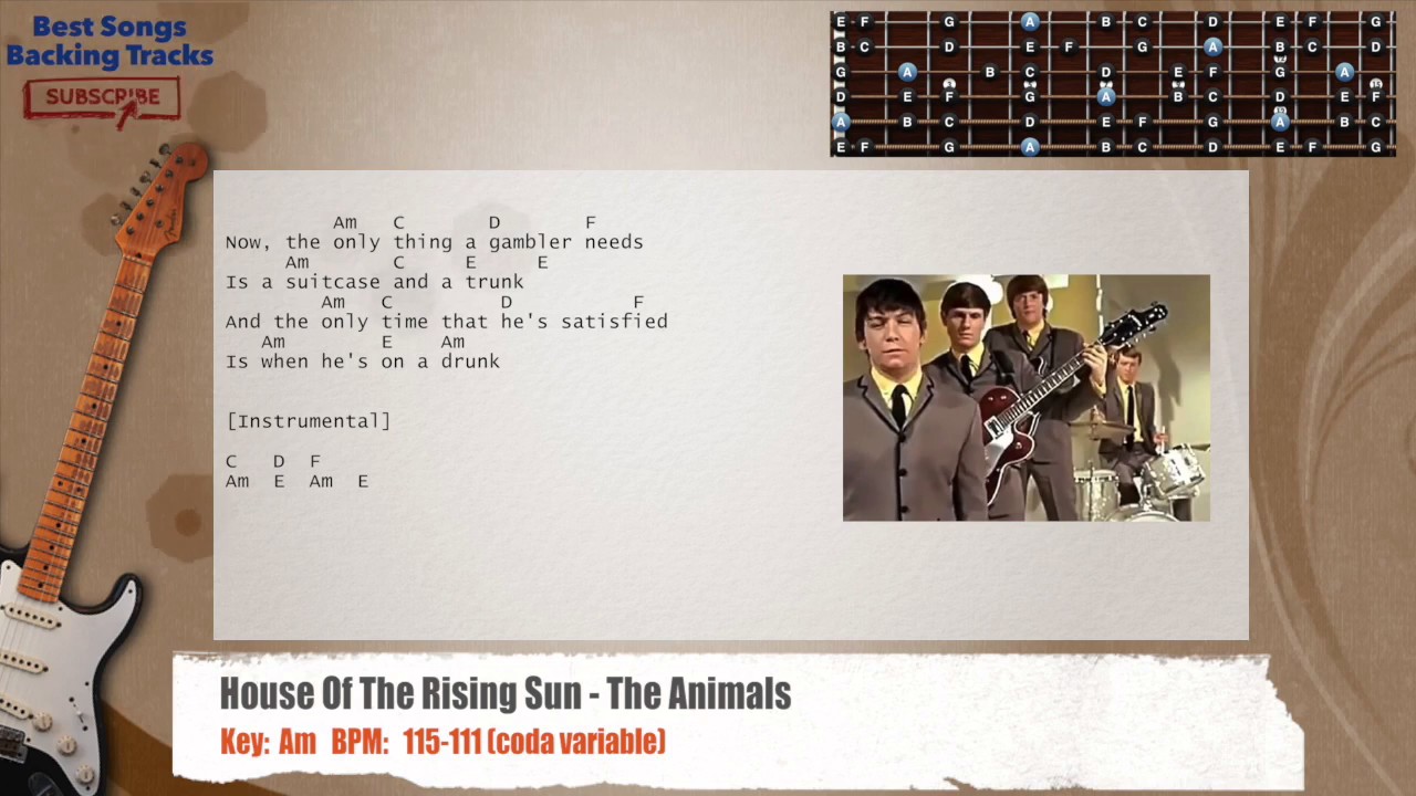 House Of The Rising Sun Guitar Backing Track 🎸