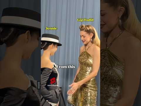 Three of them meeting Gigi Hadid meanwhile Jisoo #blackpink #jisoo #jennie #rosé #lisa #gigi #zayn