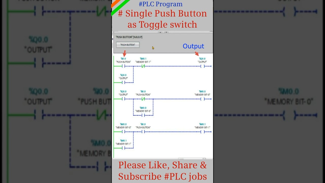 Using a Single Push Button as a Toggle Switch in PLC