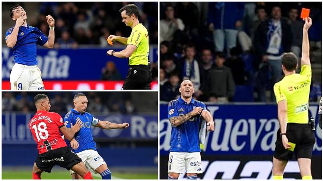 Vinas & Cazorla Receive Red Cards in Oviedo vs Mallorca ⚽