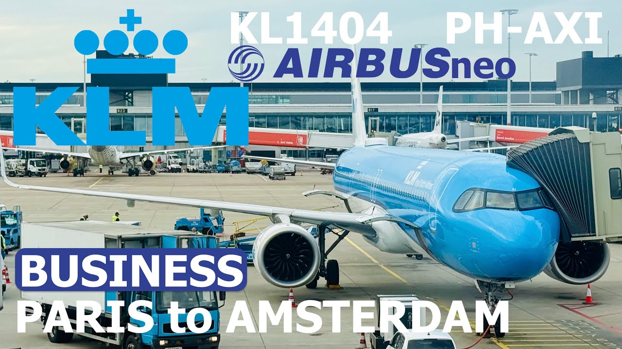 KLM 1404 PH-AXI Airbus A321neo from  Paris to  Amsterdam #airbus321neo #klm #businessclass