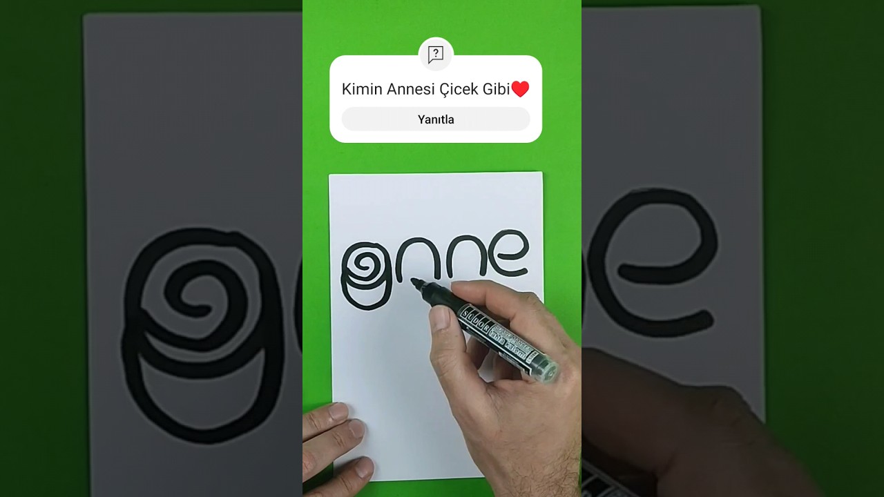Anne Yazarak Anneler Günü Çizimi 🎨