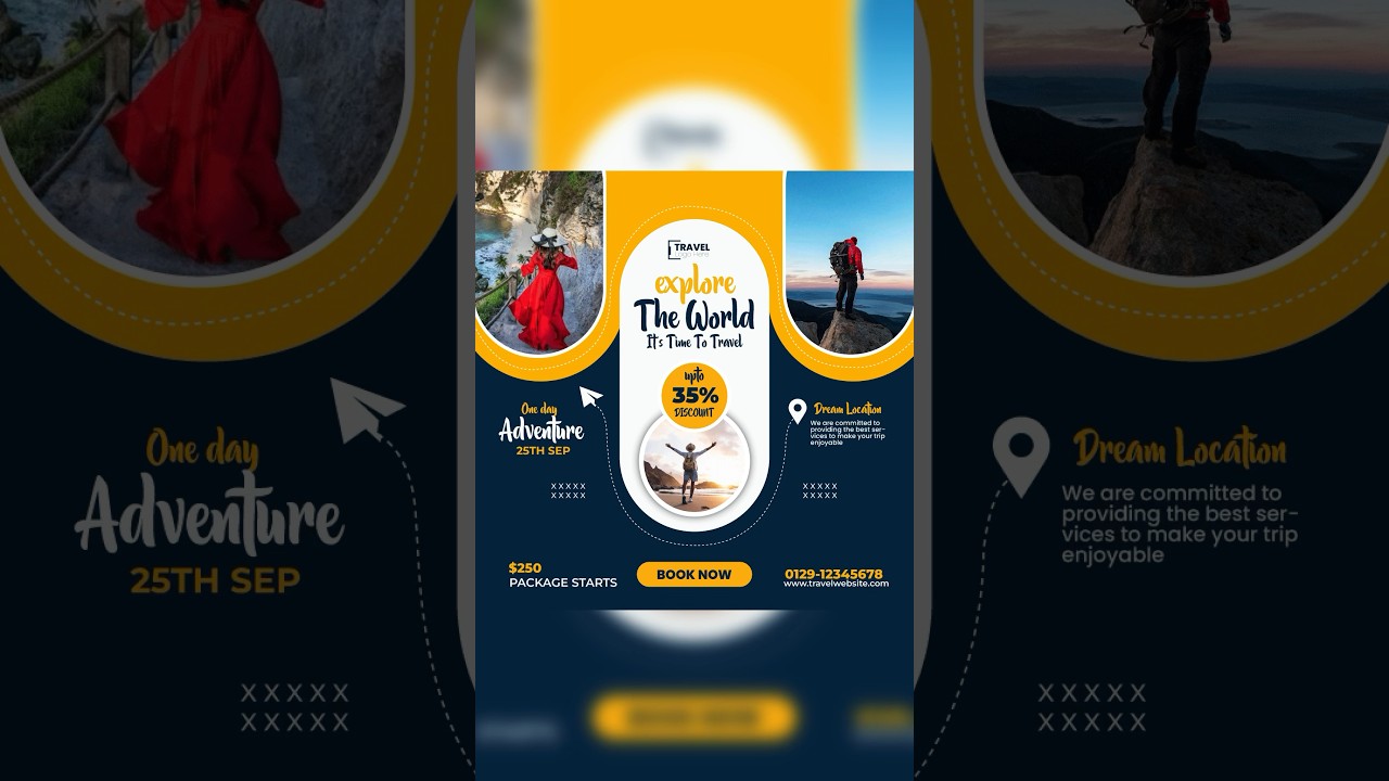 Day 32: Easy Travel Poster Design in Photoshop โ๏ธ
