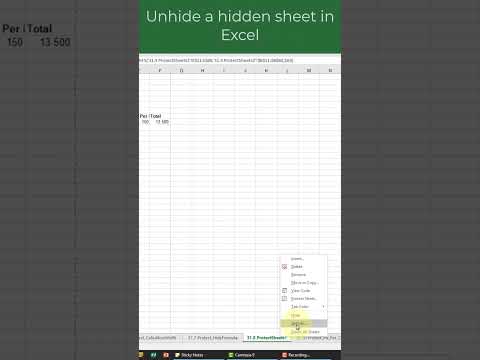 Unhide a hidden sheet in Excel